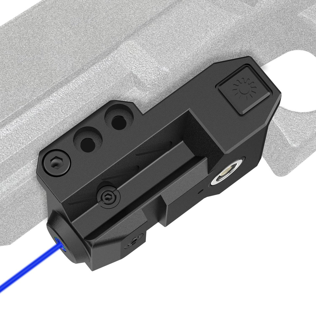 SOLOFISH Tactical Blue Laser Sight for Pistol Handgun, Low Profile Beams for Guns, Shockproof Sight Compatible with Glock 17 19, Beam: Class IIIA, <5mW