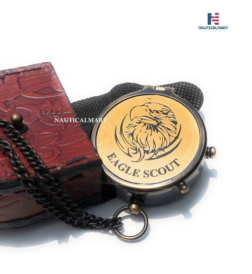 Eagle Compass Engraved Vintage Ship Functional Gift Compass Baptism Collectible Gift, Perfect for Christmas & Holiday Gifting