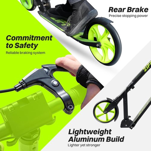 JOVA ZIFFY Kids Scooter - Foldable Kick Scooter with Hand Brake & 4 Adjustable Heights | Lightweight, Supports Up to 260 lbs