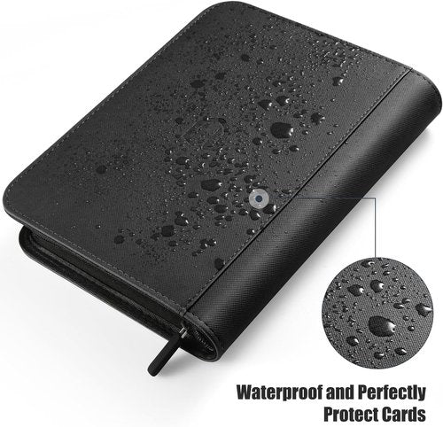 Card Binder 4 Pocket - Premium PU Zipper Holder with 288 Pockets for TCG, MTG & Sports Cards