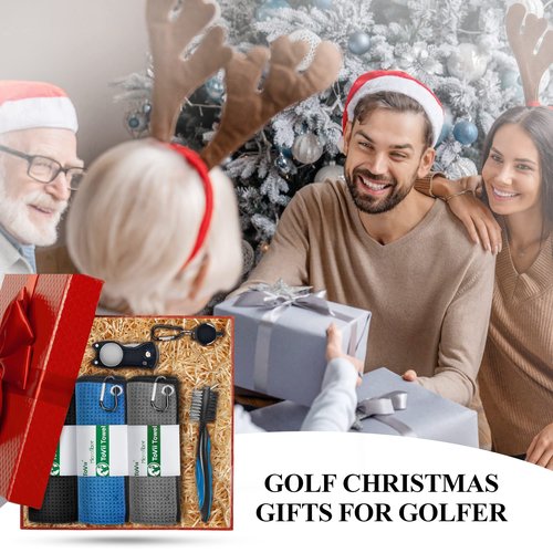 ToVii Golf Towel Microfiber Waffle Pattern Golf Towel | Brush Tool Kit with Club Groove Cleaner | Golf Divot Tool Accessories for Men
