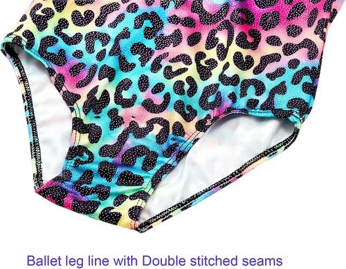 Domusgo Gymnastics Leotards - Sparkly One-Piece Tumbling Outfits for Girls | Comfortable Fit