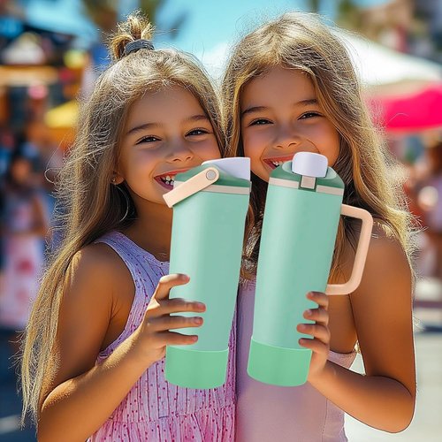 Mity Rain Protective Silicone Boots for Owala 30oz & 40oz FreeSip Sway Bottles - Sage Green, Enhances Stability & Prevents Scratches