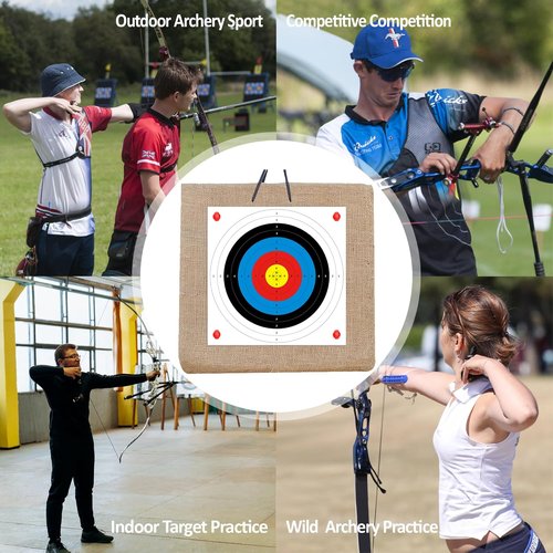MOLFUJ Archery Targets - 20/50 Pack Bow & Arrow Targets for Hunting | 10/5 Rings, 16x16/15.7x15.7in
