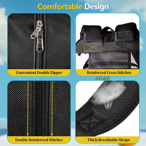 BrillaraSymn Heavy Duty Clear Backpack - Sturdy Transparent PVC & Oxford Bookbag for School | Black