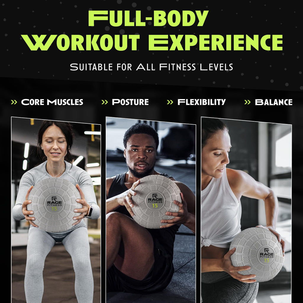 Rage Fitness Slam Balls for Exercise, Tread Texture For Firm Grip, Full Body Exercise Ball, Soft Slam Ball for Exercise, 10lb Weighted Smash Ball, Perfect Toning Ball for Flexibility and Core Workouts