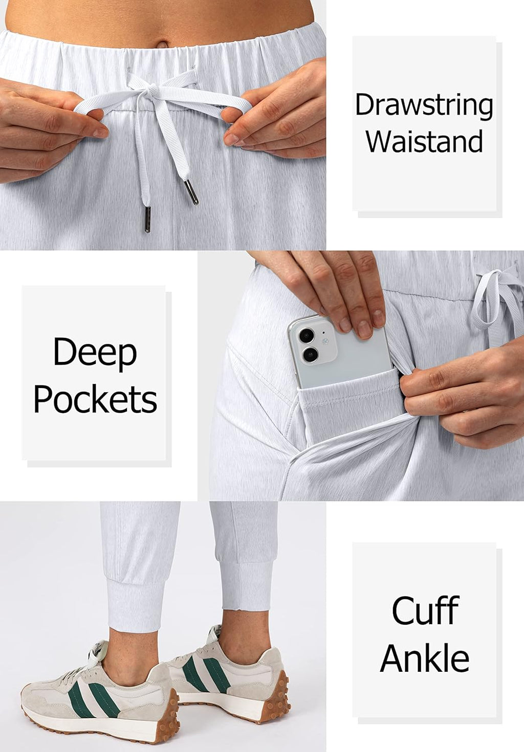 SANTINY Women's Joggers - Comfortable Drawstring Sweatpants with Pockets for Running & Lounge
