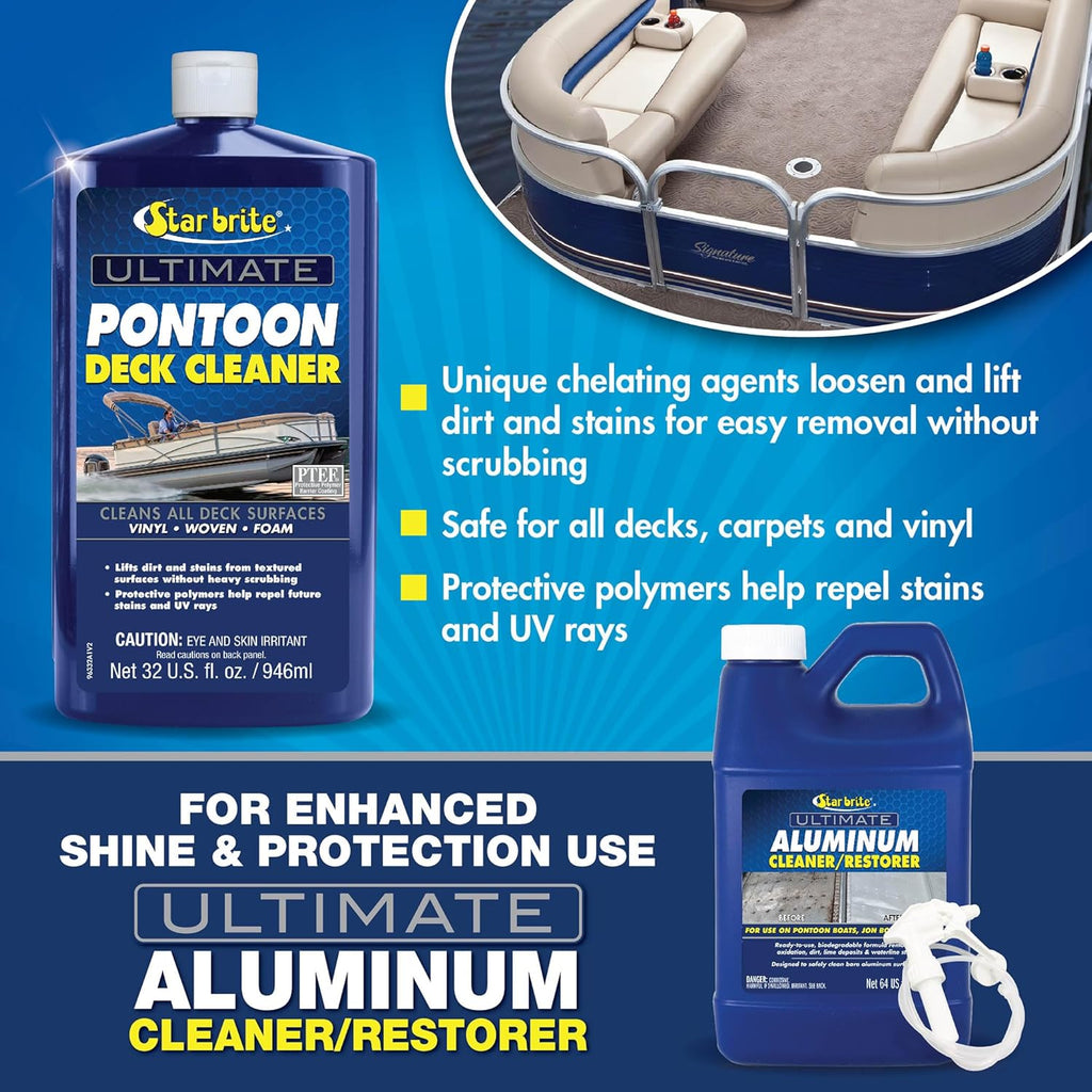 STAR BRITE Ultimate Pontoon Deck Cleaner - Effectively Lifts Dirt & Stains from All Surfaces - 32 OZ