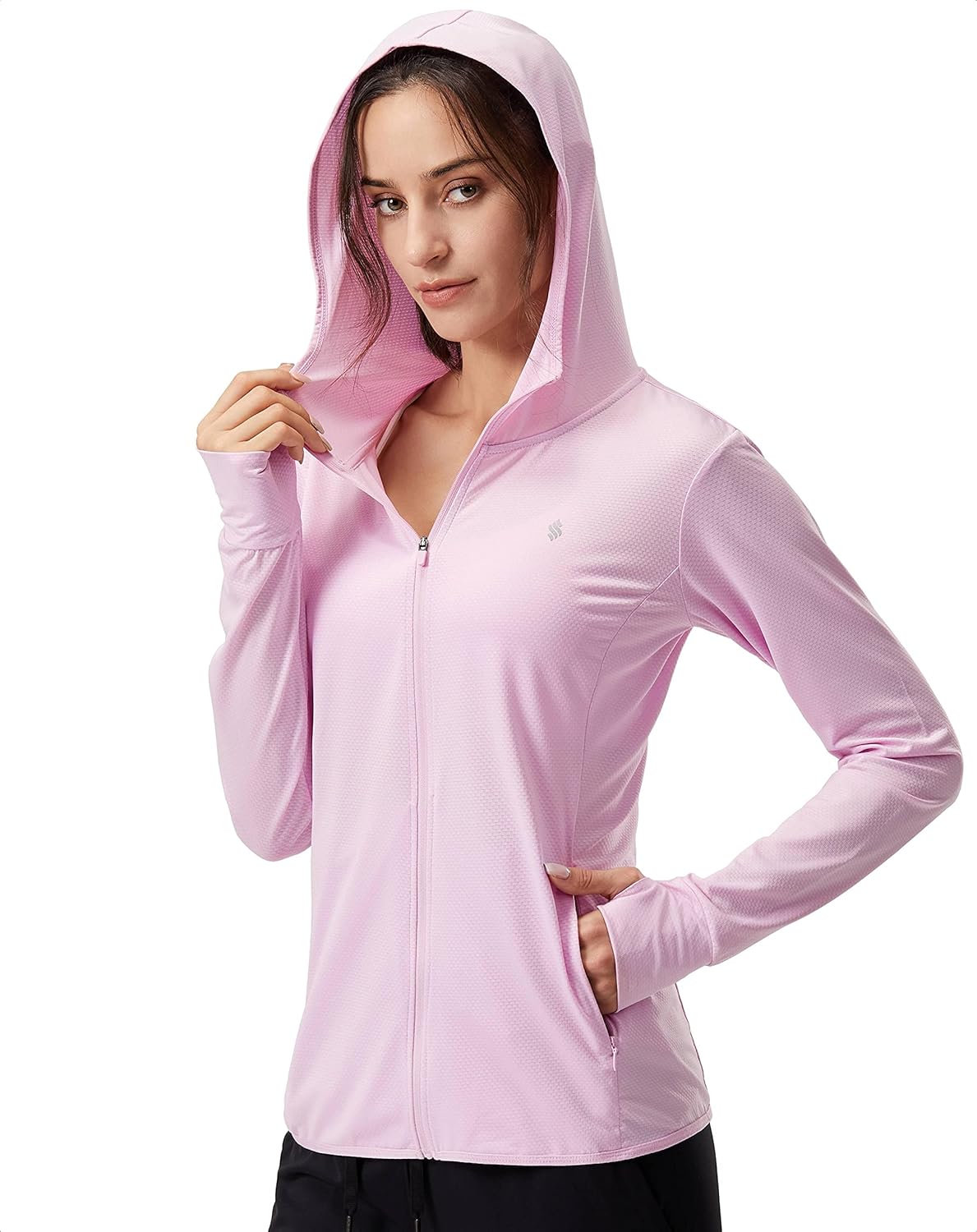 Soothfeel Women's Sun Protection Hoodie Jacket - UPF 50+ Lightweight Long Sleeve with Pocket for Hiking