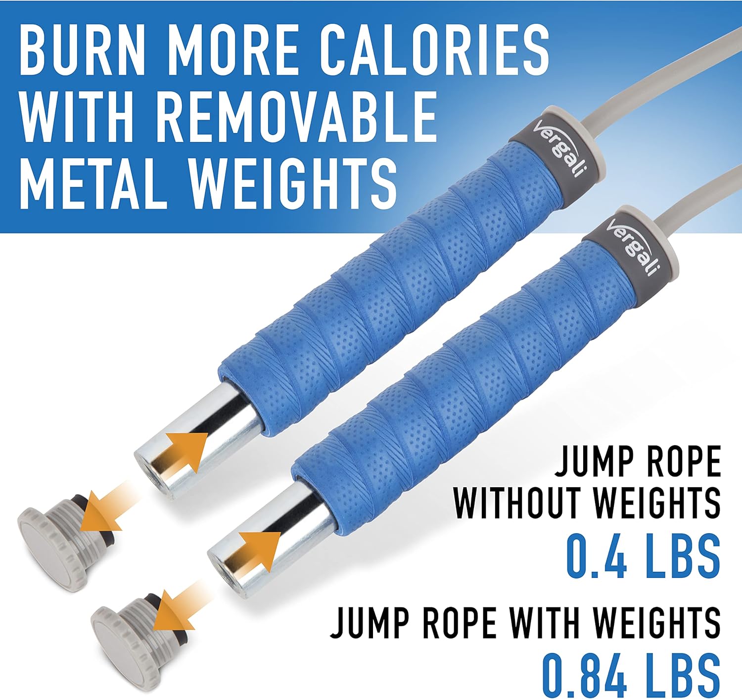Weighted Jump Rope for Fitness (1 lb) with Women and Men's Exercise Guide. Comfy Grips. Tangle Free, Adjustable Jumprope. Heavy Adult Skipping Jumping Rope for Full Body Workout. Boxing, Cardio, Gym