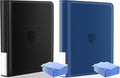 Skiennix Toploader Binder 2-Pack - Waterproof PU Leather with 40 Bonus Card Sleeves | Black & Blue, Anti-Yellowing Inserts