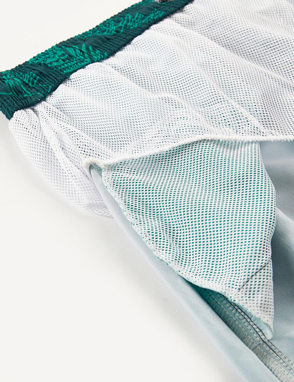 ELETOP Men's Swim Trunks Quick Dry Bathing Suit Swimming Board Shorts Mesh Lining Beach Swimwear Leaf Gradient Green 3XL