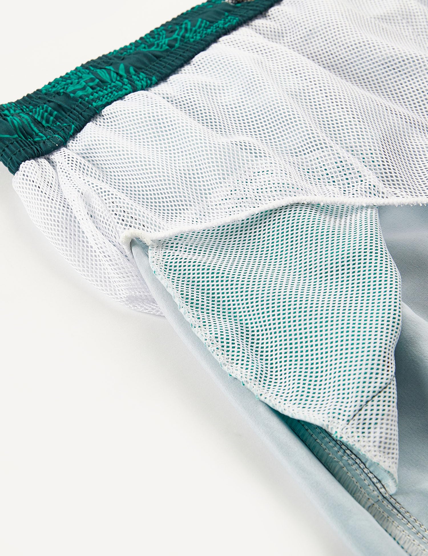 ELETOP Men's Swim Trunks Quick Dry Bathing Suit Swimming Board Shorts Mesh Lining Beach Swimwear Leaf Gradient Green 3XL