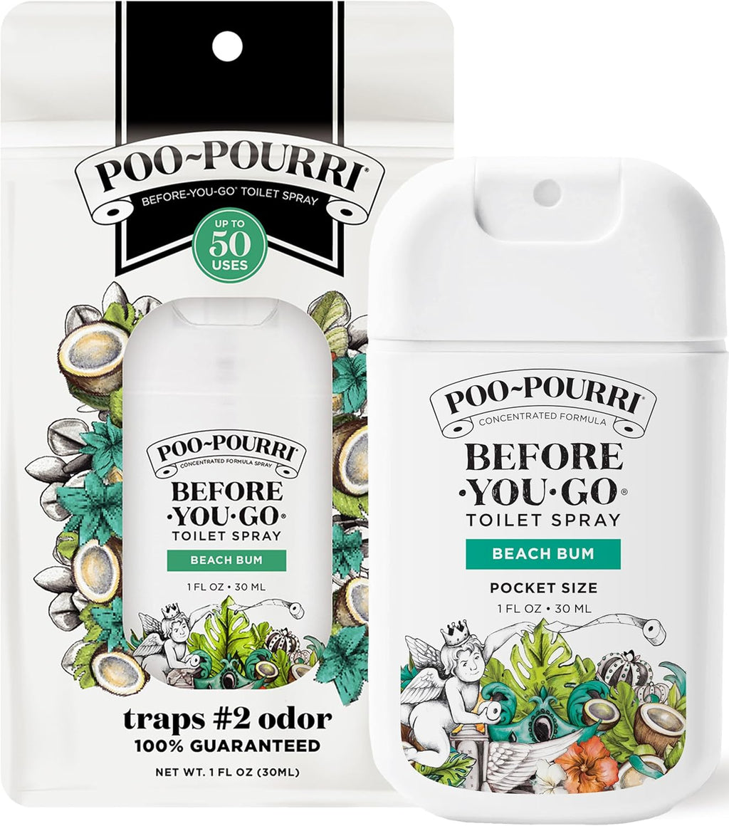 Poo-Pourri Pocket Toilet Spray - Travel Essential Odor Deodorizer | Beach Bum, 1 Fl Oz, TSA Approved