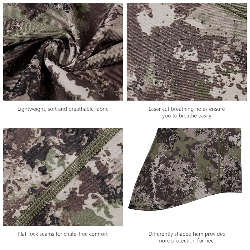 Grunge Camo UPF 50+ Neck Gaiter, Breathable Quick-Dry Face Mask for Men & Women