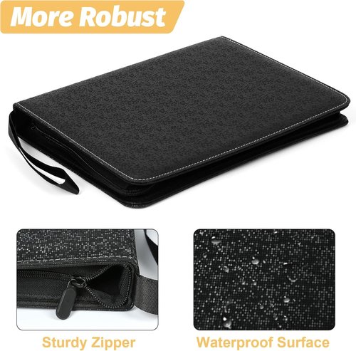 GERMUN Premium Zip Card Binder - 9 Pocket Trading Card Album for MTG, TCG & Sports Cards | 720 Double-Sided Pockets (Black)