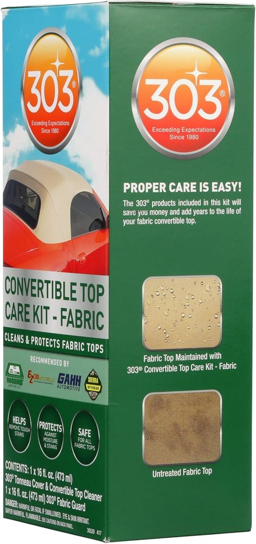 303 Products Convertible Top Cleaning Kit - Cleaner & Fabric Guard for Water Repellency | 32 fl oz