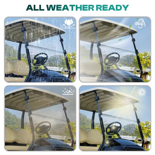 DRIVE UP Club Car Windshield, Golf Cart Windshield Compatible with Club Car Precedent, Tempo, Onward 2004-Up Gas and Electric Golf Carts, Clear Foldable Windshield UV Protection and Impact Resistant