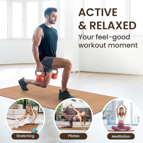 Bemaxx Gym Mats Set - 18 Pcs EVA Interlocking Foam Tiles | 18 Sq Ft Protective Flooring for Home Workouts