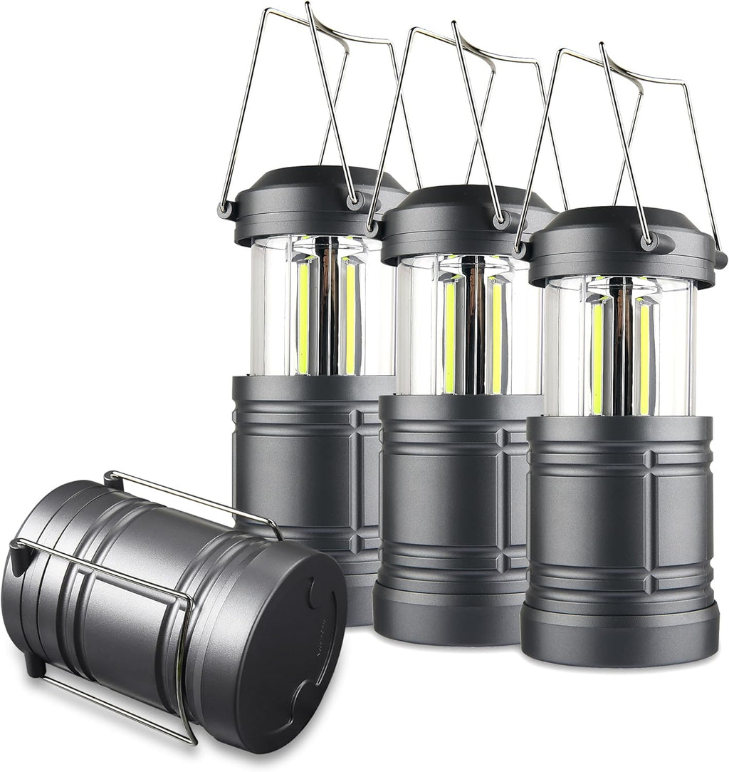 Skiennix LED Camping Lantern - Battery Powered Emergency Light for Camping | 4-Pack