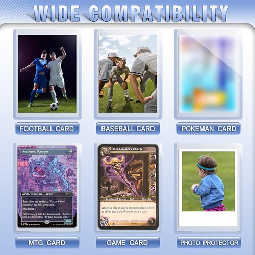 K KNODEL Card Sleeves - 3" x 4" Hard Plastic Protectors for Baseball & Trading Cards (100 Count)