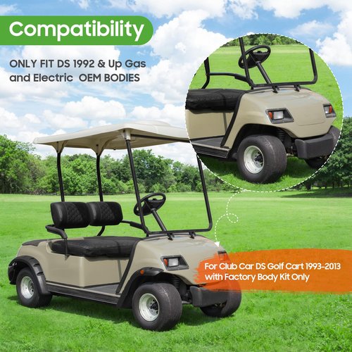 10L0L Golf Cart Fender Flares for Yamaha G14 G16 G19 G20 G22 - Standard Front and Rear Golf Cart Mud Flaps W/Stainless Steel Screws Hardware NOT For Modified Carts Bodies