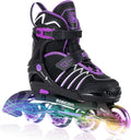 Skiennix Adjustable Inline Skates - Full Light-Up Wheels for Kids & Adults | Outdoor Fun for All Ages