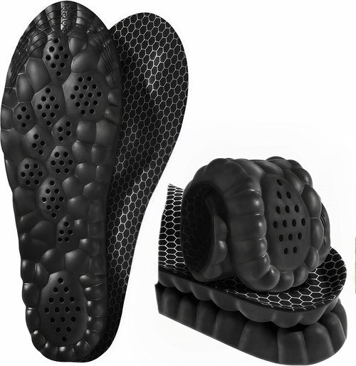 Cloud Soles | 4D Insoles for Men & Women - Anti-Fatigue, Shock Absorption, Foot Pain Relief - Black, XL