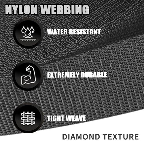 Nylon Webbing 1 Inch 1.5 Inch, Heavy Duty Nylon Webbing Strap 12 Yard, Durable Nylon Strapping for Indoor or Outdoor Gear, DIY Crafting, Repairing, (Black, 12 Yard)