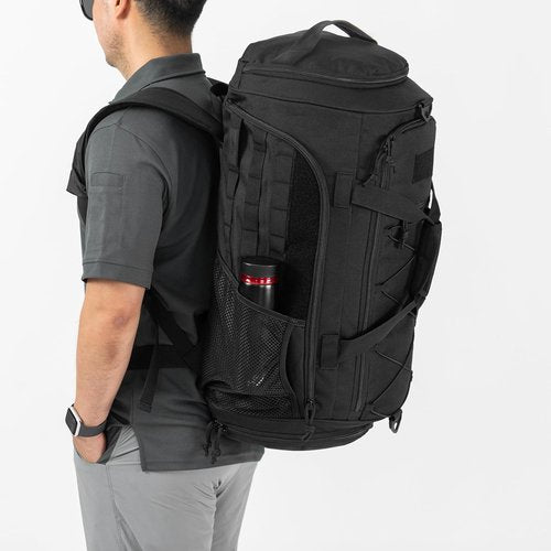 Military Duffle Backpack by Gym Bag - Heavy Duty Travel Weekender with Shoe Compartment & 60L Capacity