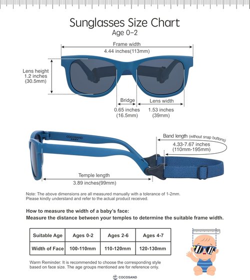 COCOSAND Baby Sunglasses - Flexible Polarized UV Protection for Toddlers 0-24 Months