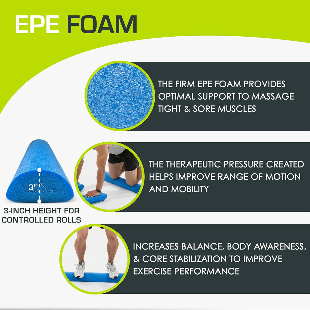 ProsourceFit Flex Foam Roller - Muscle Massage & Physical Therapy Tool for Core Stability | 36-Inch