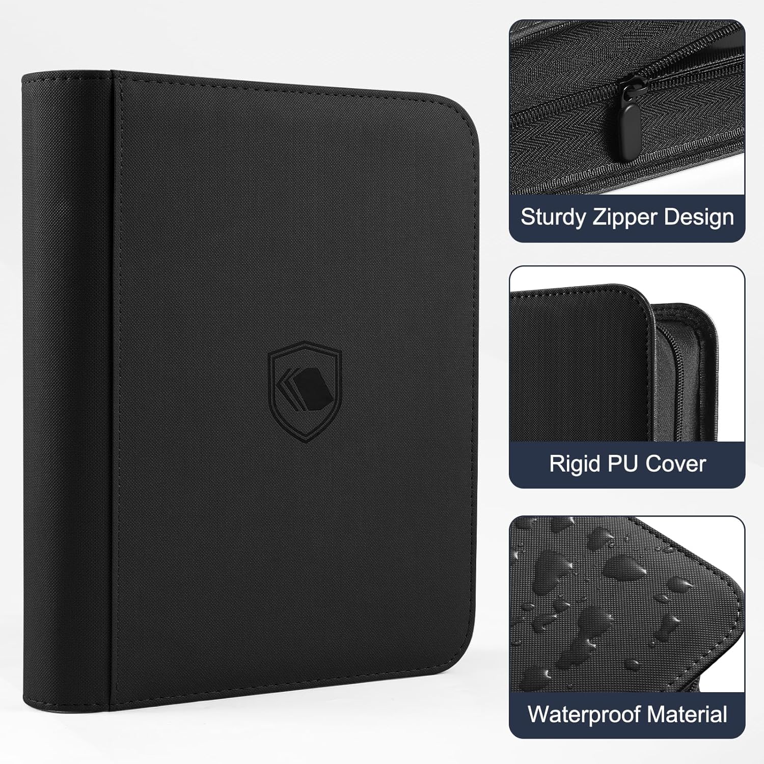 Skiennix Toploader Binder - Holds 360 Cards | Includes 100 Toploaders - 9-Pocket PU Cover for TCG & Sports Cards