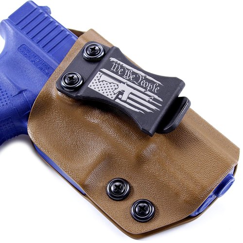 HolsterSmith KYDEX Belt Clip for Holsters & Sheaths – (FOMI Design - w/USA Flag - We The People/AR) - (Fits 1.50in Belts) - (Inside-The-Waistband/IWB) - (USA Made) - (w/Mounting Hardware) - (1 Pack)