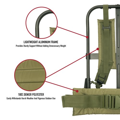 Rothco Alice Pack Frame with Attachments – Includes Padded Shoulder Straps and Kidney Pad Waistbelt – Lightweight Aluminum Construction