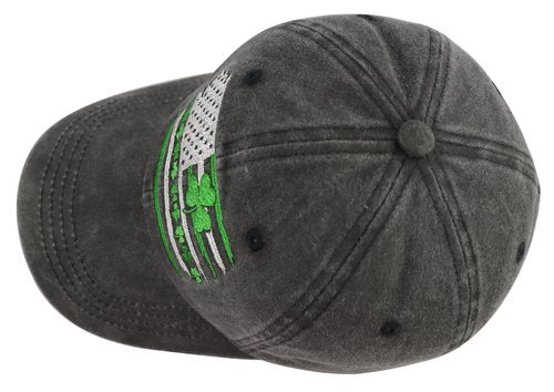 St Patricks Day Decorations Hats for Women Men, Funny American Flag Baseball Cap, Irish Gifts for Women Mom Dad Grandma Grandpa Friends Black