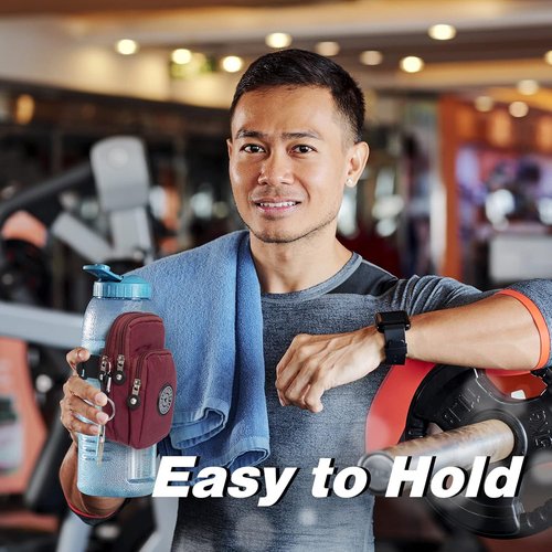 Gym Water Caddy - Phone Holder & Water Bottle Sleeve Bag with Pocket for Cards & Keys