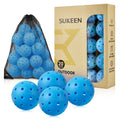 Sukeen Outdoor Pickleball Balls 40 Holes, High Bounce True Flight Pickleball Ball, High Visibility Outdoor Pickleballs, High Elasticity Pickle Balls with Mesh Bag, 20 Pack Blue