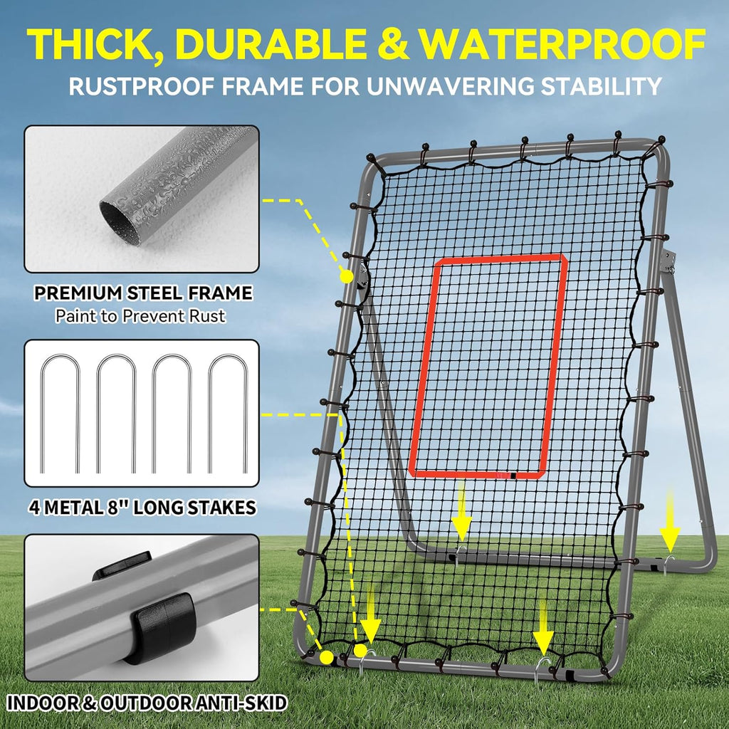 Skiennix Volleyball Rebounder Net - 6-Angle Adjustable 7x4ft Training Equipment for Bumping & Spiking