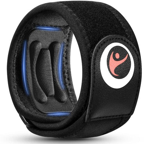 Oberlet Tennis Elbow Brace for Men Women with Tendonitis for Elbow Pain Relief - Adjustable Strap with Two Removable Gel Pads, Golfers Elbow Brace, Counterforce Arm Forearm Support Band - Black 1 Pack