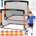 Kids Soccer Goals for Backyard Set, 2 of 4x3ft Soccer nets Portable Soccer Goal, Pop Up Mini Toddler Soccer net Training Equipment & Ball with Cones for Ages 3-14, Outdoor Games Play Gifts for Youth