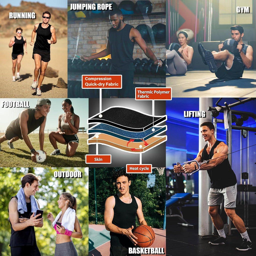 Skiennix Sauna Vest for Men - Sleeveless Waist Trainer Compression Tank Top for Enhanced Sweating