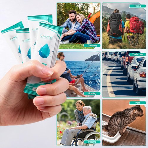 Lemon Portable Toilet Gel, Poo Gel for Potty, Camping Toilet Powder for Bucket, Eco Absorbent Gelling, Portable Urine Packets for Outdoor Recreation Supplies(50)