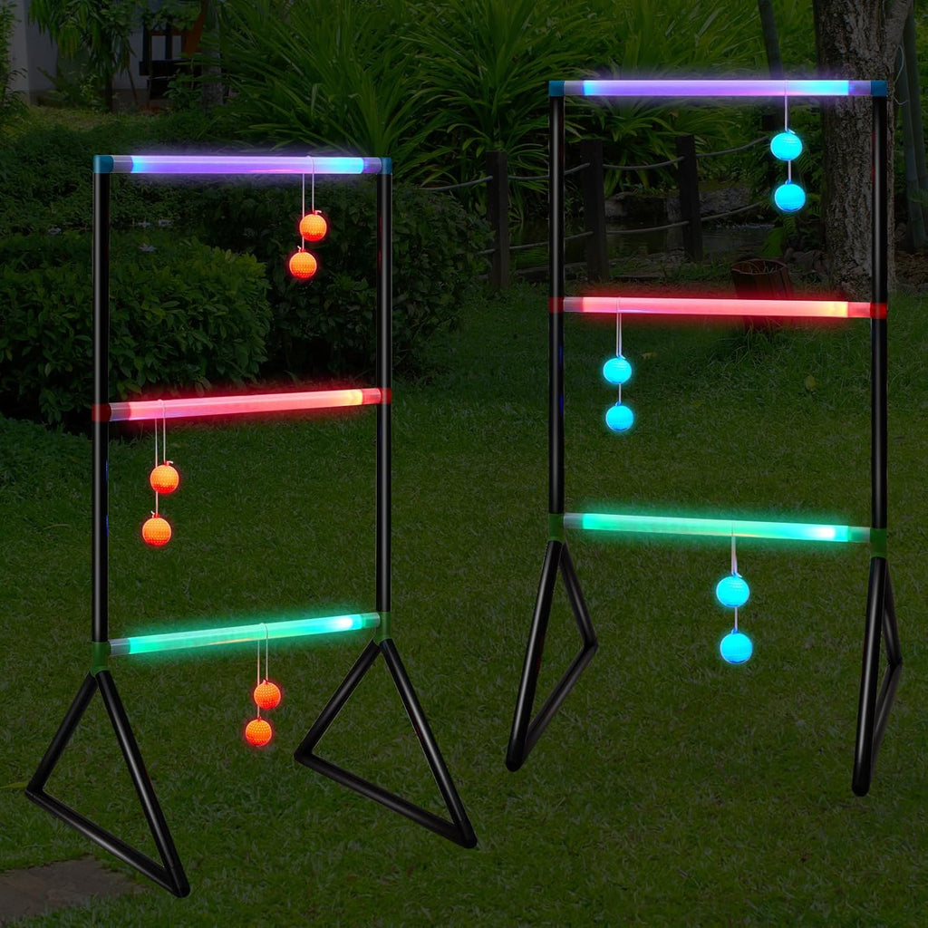 Sosation Light Up Ladder Ball Set - Glow In The Dark Toss Game with 6 LED Balls & Carry Bag | Outdoor Fun