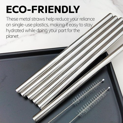 MIMORE Metal Straws for Owala - 6 PCS Stainless Steel Replacement Straws | Reusable & Dishwasher Safe