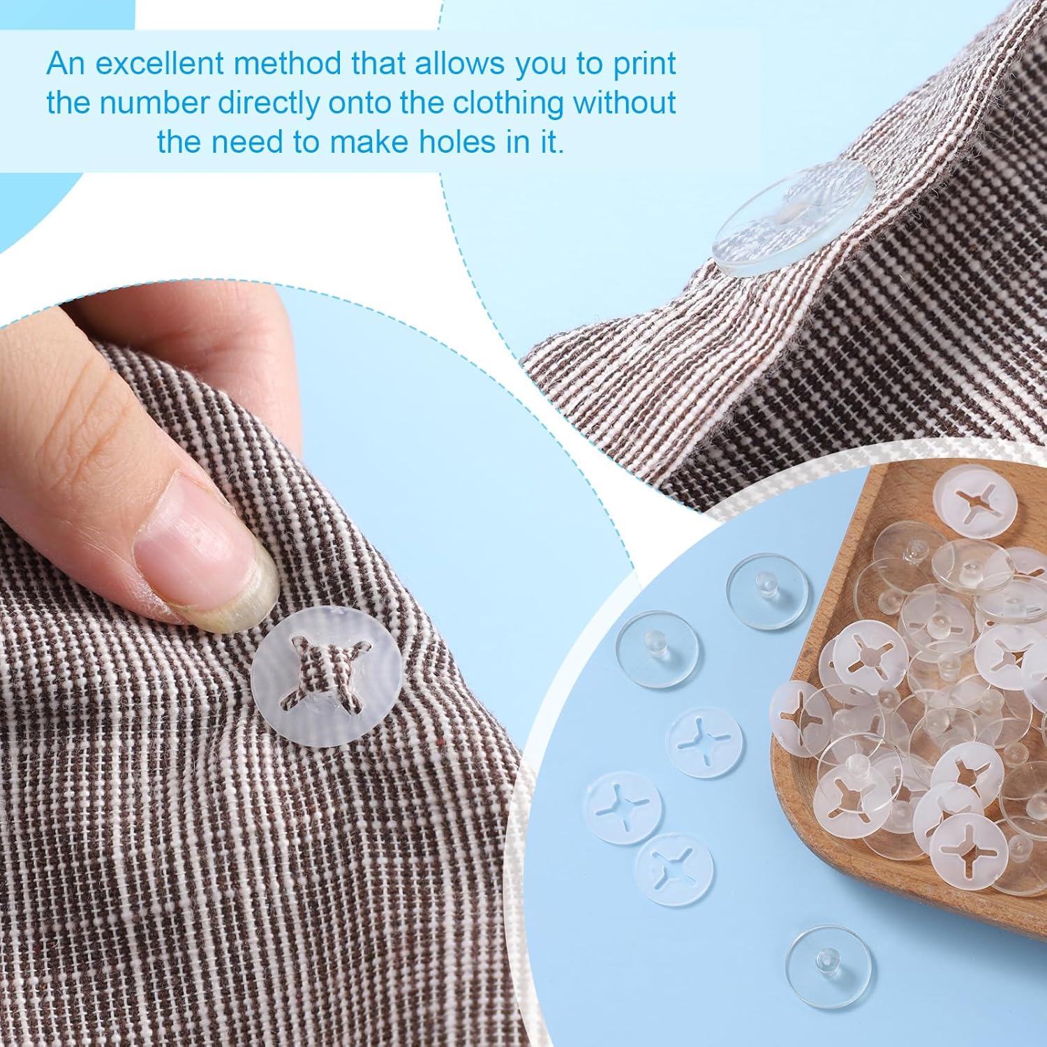 Skiennix 24 PCS Clear Bib Snaps - Reusable Race Number Buckle Fixing System for Triathlons & Marathons
