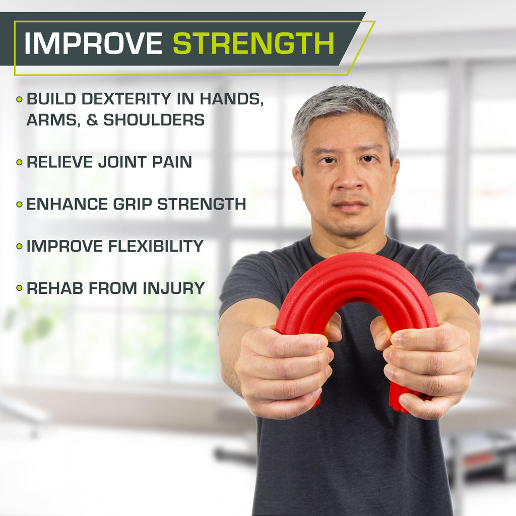 ProsourceFit Flex and Twist Bars Sets and Singles, Resistance Bars for Occupational Therapy, Tennis Elbow Treatment and Wrist Strengthening, 20lb, Red