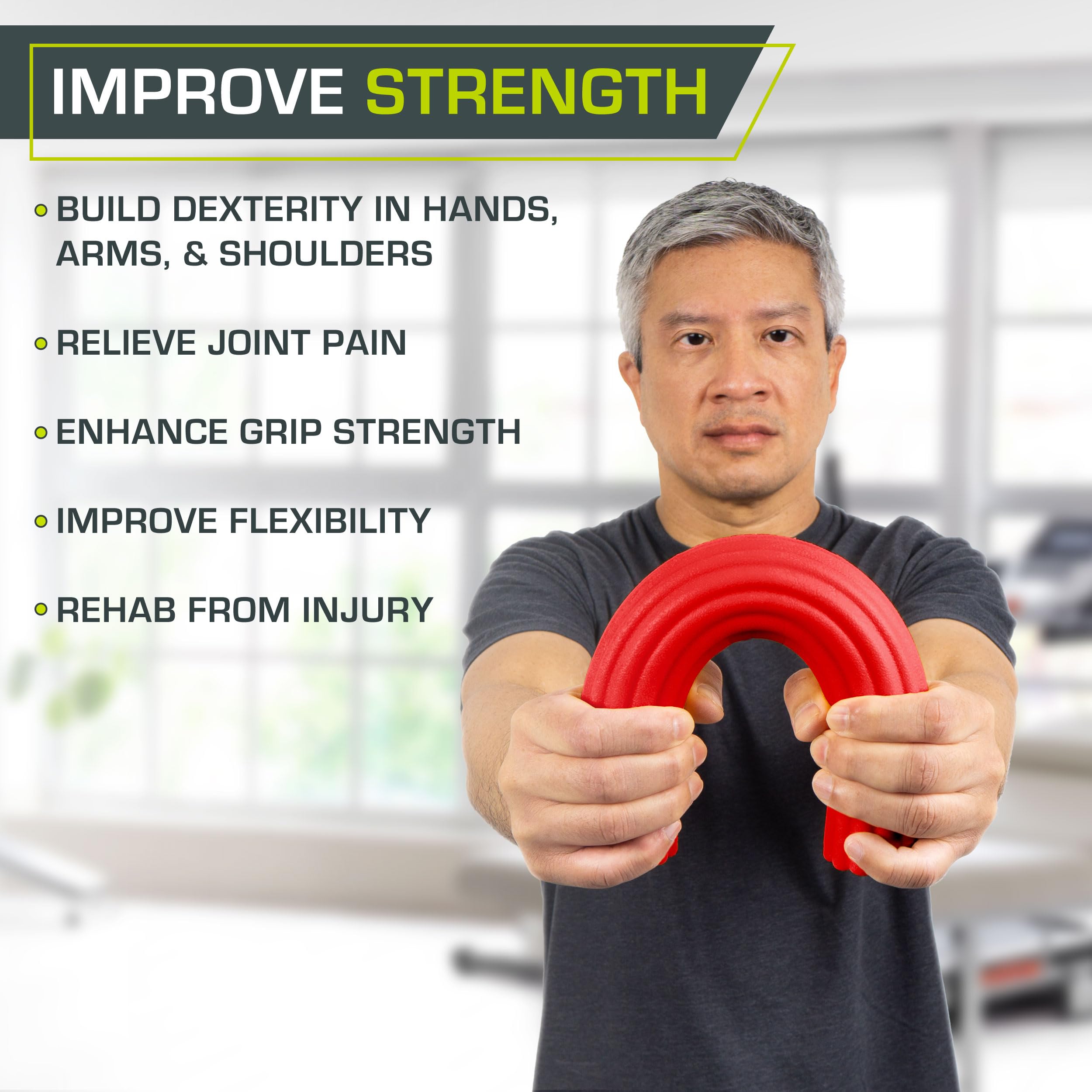 ProsourceFit Flex and Twist Bars Sets and Singles, Resistance Bars for Occupational Therapy, Tennis Elbow Treatment and Wrist Strengthening, 20lb, Red