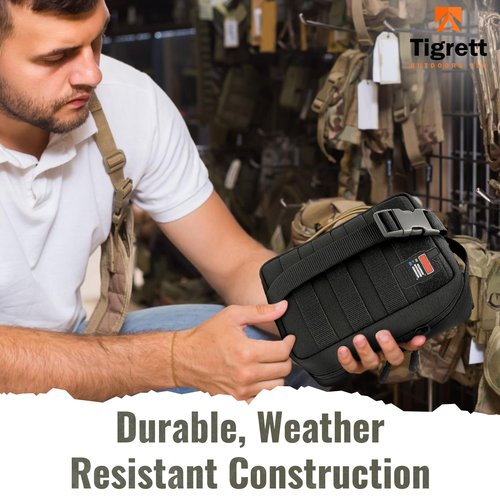 Ham Radio Go Bag with Tear-Away Hook and Loop Back - Molle Compatible, Multi-Pocket Design for Radios, Cables, and Gear - Great for Radio Bugout Bag and Survival Kit