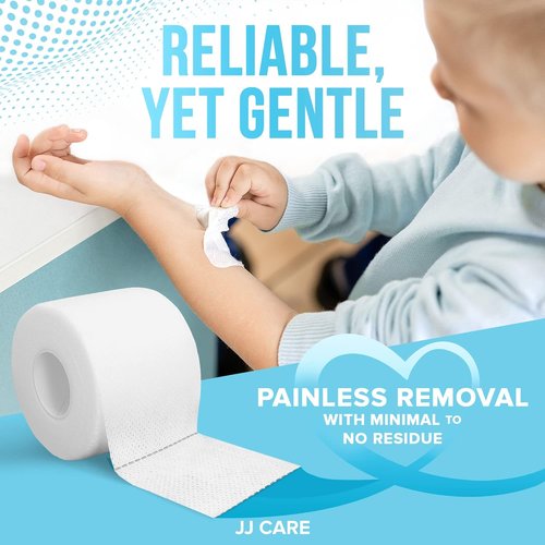 JJ CARE Soft Surgical Tape - Latex-Free Cloth Medical Tape for First Aid | 2” x 10 Yards, Pack of 4